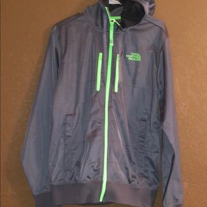 Small The North Face Grey/Neon Hooded Jacket